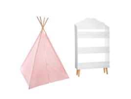 Estante Nuvem Branca 3 Prateleiras Decoração Tipi Rosa H160 para Crianças ATMOSPHERA FOR KIDS
