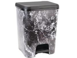 Cubo de Pedal Duo Ecológico Preto Dec. Mármore Iml 52L. COM-FORT HOUSE