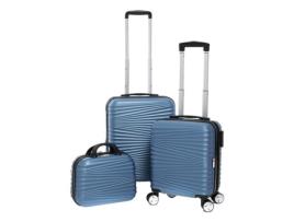 Conjunto de 2 Malas Rígidas Expansíveis 30% Volume Vaidade LYS PARIS 323/3 Azul Gelo