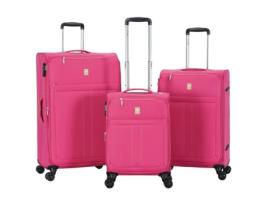 Conjunto de 3 Malas Ultraleves Macias Expansíveis LYS PARIS 2105/3 Fúcsia