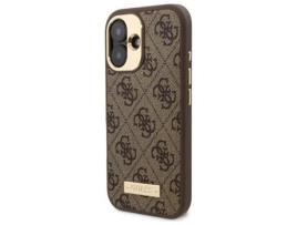 Capa para iPhone 16 GUESS Pele Sintética Rígida Castanho