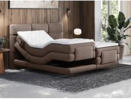 Cama continental LODI VENTE-UNIQUE Castanho 2x90x200 cm - Com colchão - Com sommier