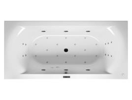 Banheira Retangular RIHO Lima Versão Direita com Sistema Bliss Encastrável 2 Lugares Branca B0 Desenho: 190X90X49Cm Capacidade Útil: 240