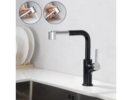 LONHEO Torneira Misturadora de Cozinha com 2 Funções Spray Quadrado Removível em 7 Formatos 360 Torneira de Cozinha Giratória com Borbulhador Removív