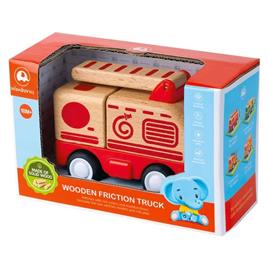 Camião de bombeiros de madeira infantil pequeno Wb017 INNOVATOYS