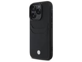 Capa Ranhura para iPhone 16 Pro Max BMW Rígida com Porta-Cartões Preto