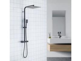 Coluna de Chuveiro Termostática Auralum 38C Aço Inoxidável Alta Ajustável 90-116 Cm com Chuveiro de Cabeça de 12 Polegadas Preto AURALUM MAX