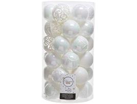 Bolas de Natal de Plástico Branco Iridescente 6 Cm X 37 KAEMINGK