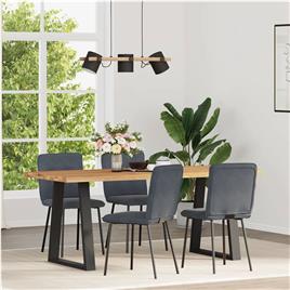 vidaXL Cadeiras de jantar 4 pcs veludo cinzento-escuro