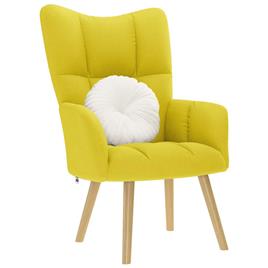 vidaXL Cadeira de descanso tecido amarelo claro