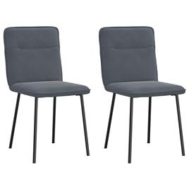 vidaXL Cadeiras de jantar 2 pcs veludo cinzento-escuro