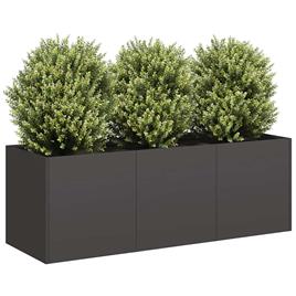 vidaXL Vaso floreira 120x40x40 cm aço laminado a frio preto