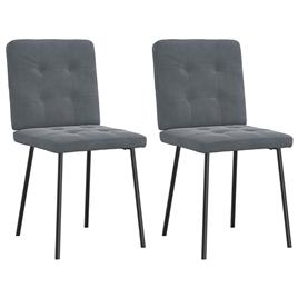 vidaXL Cadeiras de jantar 2 pcs veludo cinzento-escuro