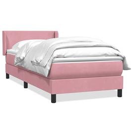 vidaXL Cama com molas/colchão rosa 90x220 cm veludo