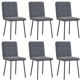 vidaXL Cadeiras de jantar 6 pcs veludo cinzento-escuro