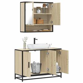 vidaXL 2 pcs conj. móveis casa banho derivados madeira carvalho sonoma