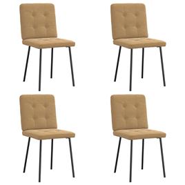 vidaXL Cadeiras de jantar 4 pcs veludo castanho