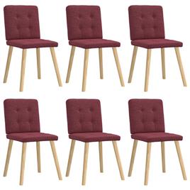 vidaXL Cadeiras de jantar 6 pcs tecido vermelho-tinto