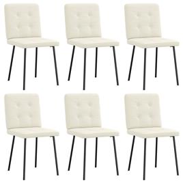 vidaXL Cadeiras de jantar 6 pcs veludo cor creme