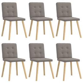 vidaXL Cadeiras de jantar 6 pcs tecido cinzento-acastanhado