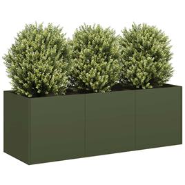 vidaXL Vaso floreira 120x40x40 cm aço laminado a frio verde