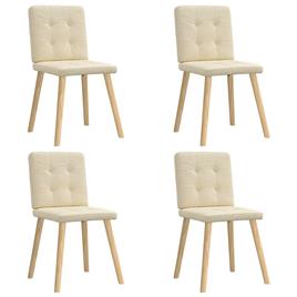 vidaXL Cadeiras de jantar 4 pcs tecido cor creme