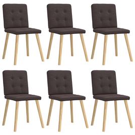 vidaXL Cadeiras de jantar 6 pcs tecido castanho-escuro