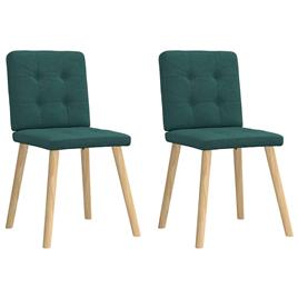 vidaXL Cadeiras de jantar 2 pcs tecido verde-escuro