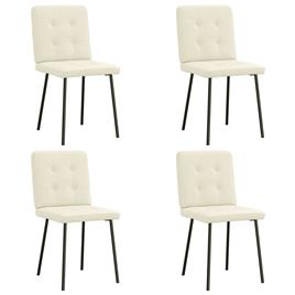 vidaXL Cadeiras de jantar 4 pcs veludo cor creme