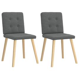 vidaXL Cadeiras de jantar 2 pcs tecido cinzento-escuro