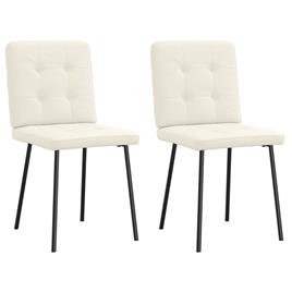 vidaXL Cadeiras de jantar 2 pcs veludo cor creme