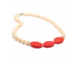 Colar de Dentição CHEWBEADS Greenwich 100% Silicone Seguro Marfim