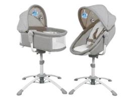 Louna Multifuncional 4 em 1: Berço Balanço Elétrico Cadeira Alta Transat. BEBE2LUXE