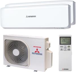 Ar condicionado fixo (2x1) MITSUBISHI HYPERINVERTER 20000+35000BTU