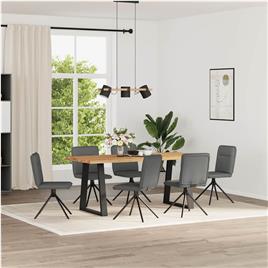 vidaXL Cadeiras de jantar 6 pcs tecido cinzento-escuro