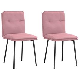 vidaXL Cadeiras de jantar 2 pcs veludo rosa