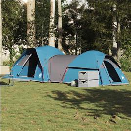 vidaXL Tenda de campismo para 5 pessoas tecido impermeável azul