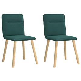 vidaXL Cadeiras de jantar 2 pcs tecido verde-escuro