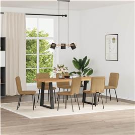 vidaXL Cadeiras de jantar 6 pcs veludo castanho