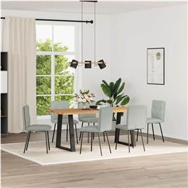 vidaXL Cadeiras de jantar 6 pcs veludo cinzento-claro