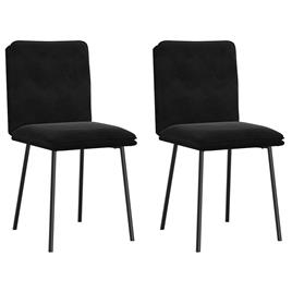 vidaXL Cadeiras de jantar 2 pcs veludo preto