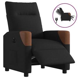 vidaXL Poltrona elétrica reclinável tecido preto