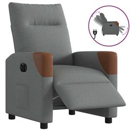 vidaXL Poltrona reclinável elétrica tecido cinzento-escuro