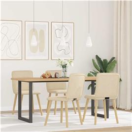 vidaXL Cadeiras de jantar 4 pcs tecido cor creme