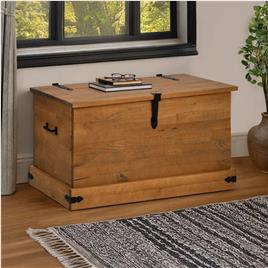 vidaXL Caixa de arrumação HALDEN 91x48x47 cm pinho maciço