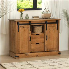 vidaXL Aparador HALDEN 2 portas de correr 112x40x80 cm Madeira maciça
