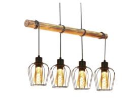 Retro Luz Pingente Vintage Lâmpada Pendurada 4 Lâmpadas de Madeira Sala de Jantar Lâmpada Pingente Sala de Estar no Industrial NETTLIFE