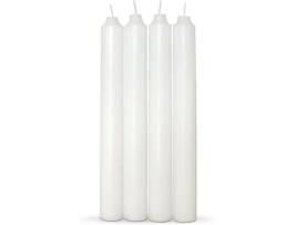 Velas brancas | Pack de 4 unidades | Velas 2x17,5cm | Velas estilo candelabro | Velas decorativas sem perfume COM-FORT HOUSE