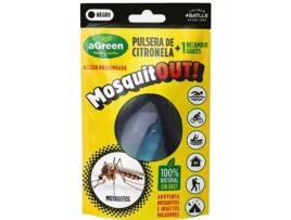 Pulseira Citronela Anti-Mosquitos + Recarga Preto