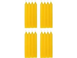 Vela de mesa amarela | Pack de 16 | Velas decorativas sem perfume | Velas para casa COM-FORT HOUSE